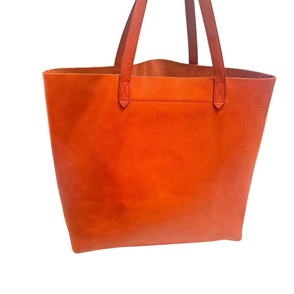 Madewell Transport Tote Women Large Orange Leather Good Minimalist Shoulder Bag - Picture 4 of 15